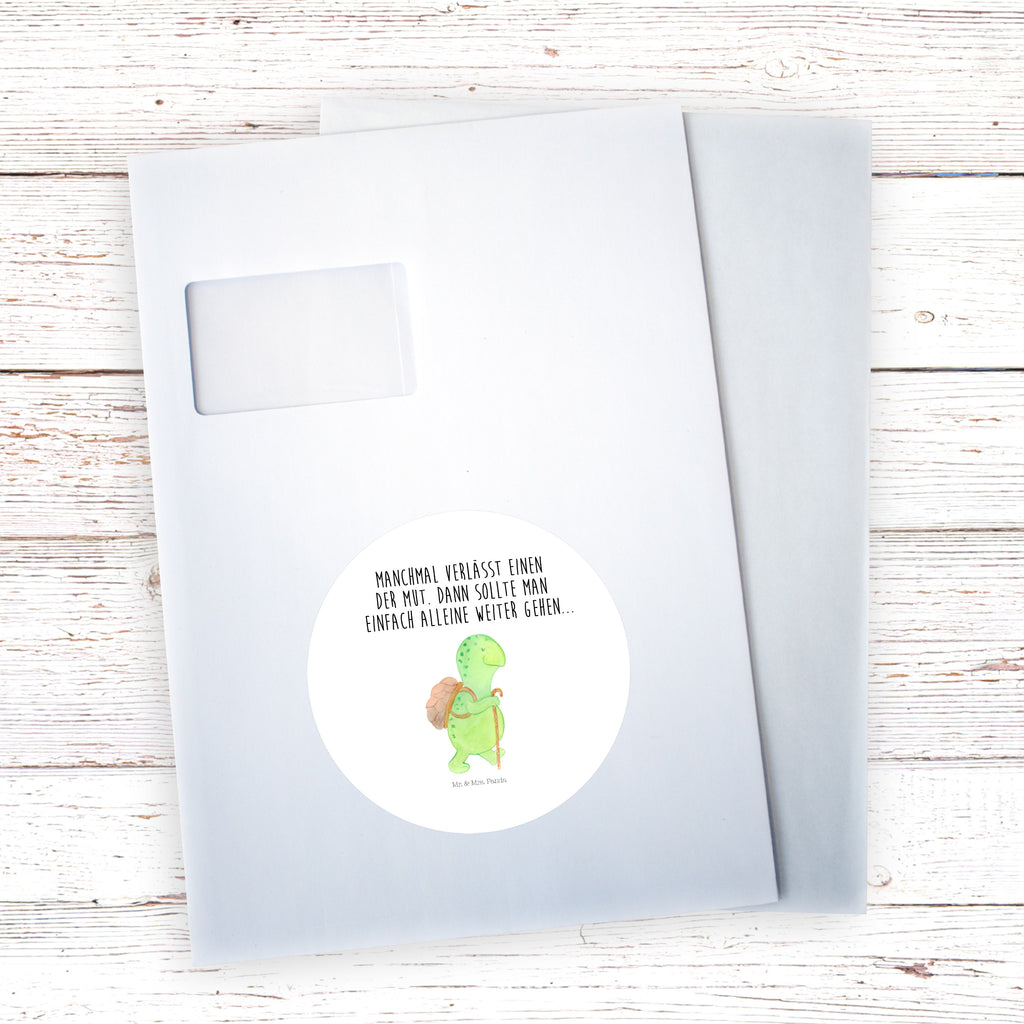 40mm Rund Aufkleber Schildkröte Wanderer Sticker, Aufkleber, Etikett, Kinder, rund, Schildkröte, Schildkröten, Motivation, Motivationsspruch, Motivationssprüche, Neuanfang