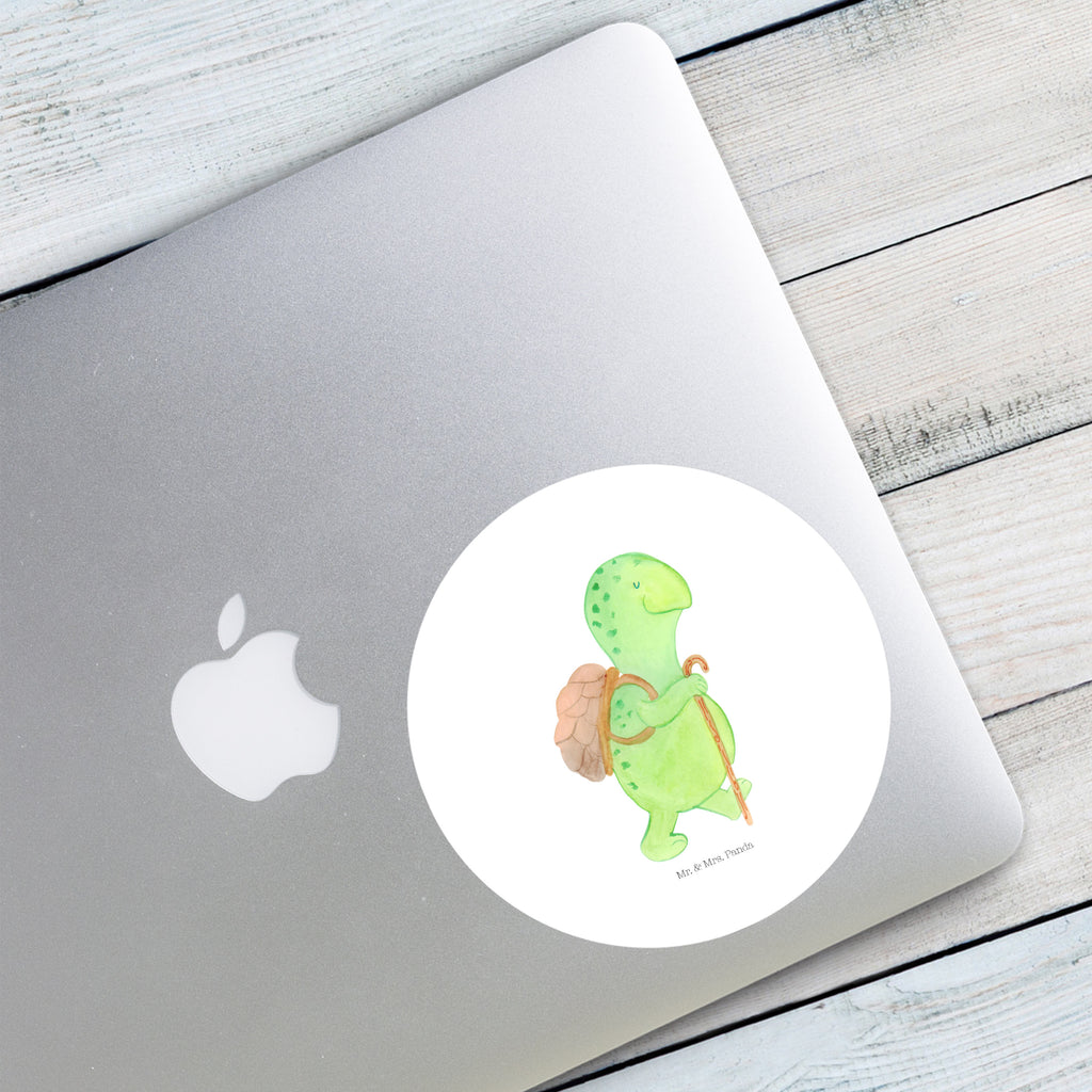 40mm Rund Aufkleber Schildkröte Wanderer Sticker, Aufkleber, Etikett, Kinder, rund, Schildkröte, Schildkröten, Motivation, Motivationsspruch, Motivationssprüche, Neuanfang