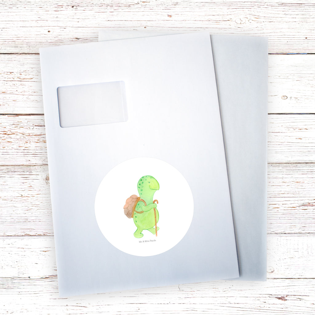 40mm Rund Aufkleber Schildkröte Wanderer Sticker, Aufkleber, Etikett, Kinder, rund, Schildkröte, Schildkröten, Motivation, Motivationsspruch, Motivationssprüche, Neuanfang