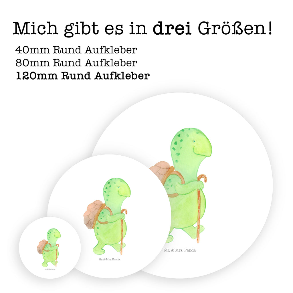 40mm Rund Aufkleber Schildkröte Wanderer Sticker, Aufkleber, Etikett, Kinder, rund, Schildkröte, Schildkröten, Motivation, Motivationsspruch, Motivationssprüche, Neuanfang