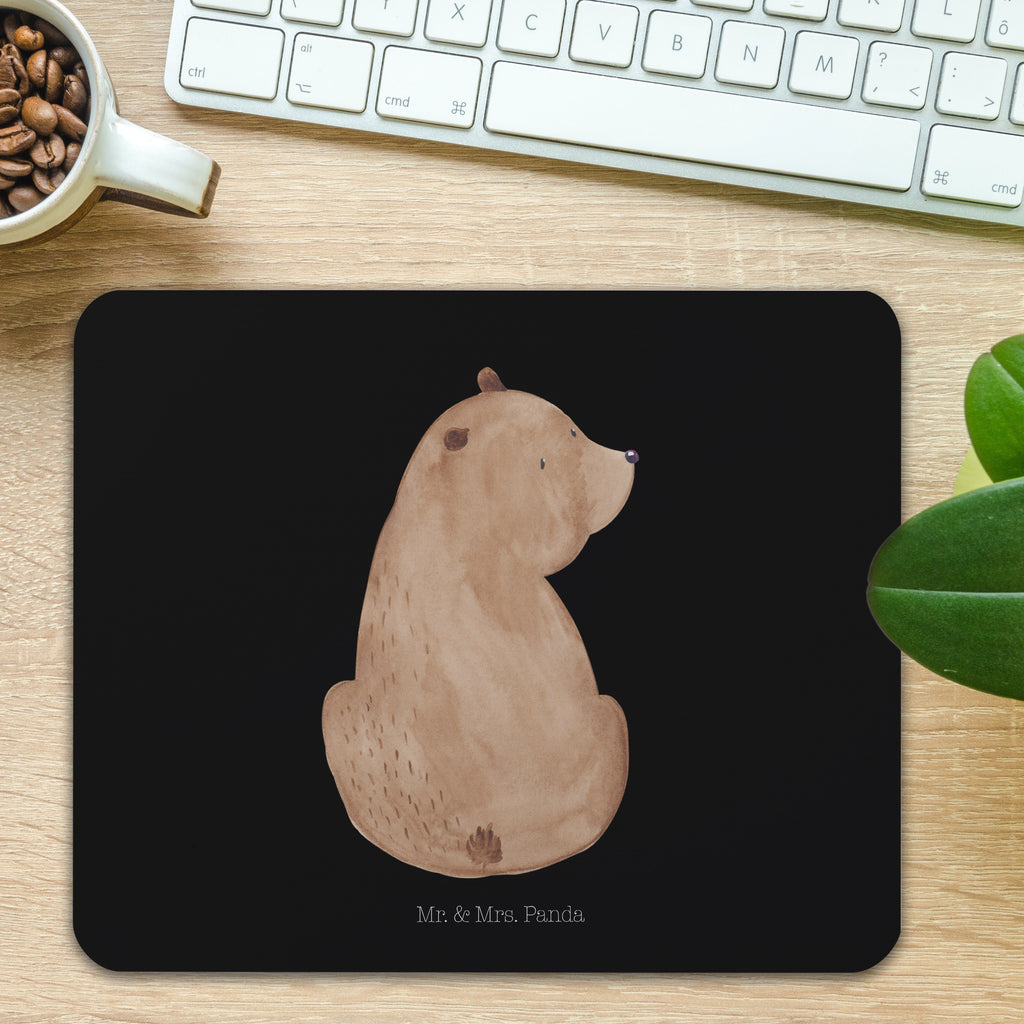 Mauspad Bär Schulterblick Mousepad, Computer zubehör, Büroausstattung, PC Zubehör, Arbeitszimmer, Mauspad, Einzigartiges Mauspad, Designer Mauspad, Bär, Teddy, Teddybär, Selbstachtung, Weltansicht, Motivation, Bären, Bärenliebe, Weisheit
