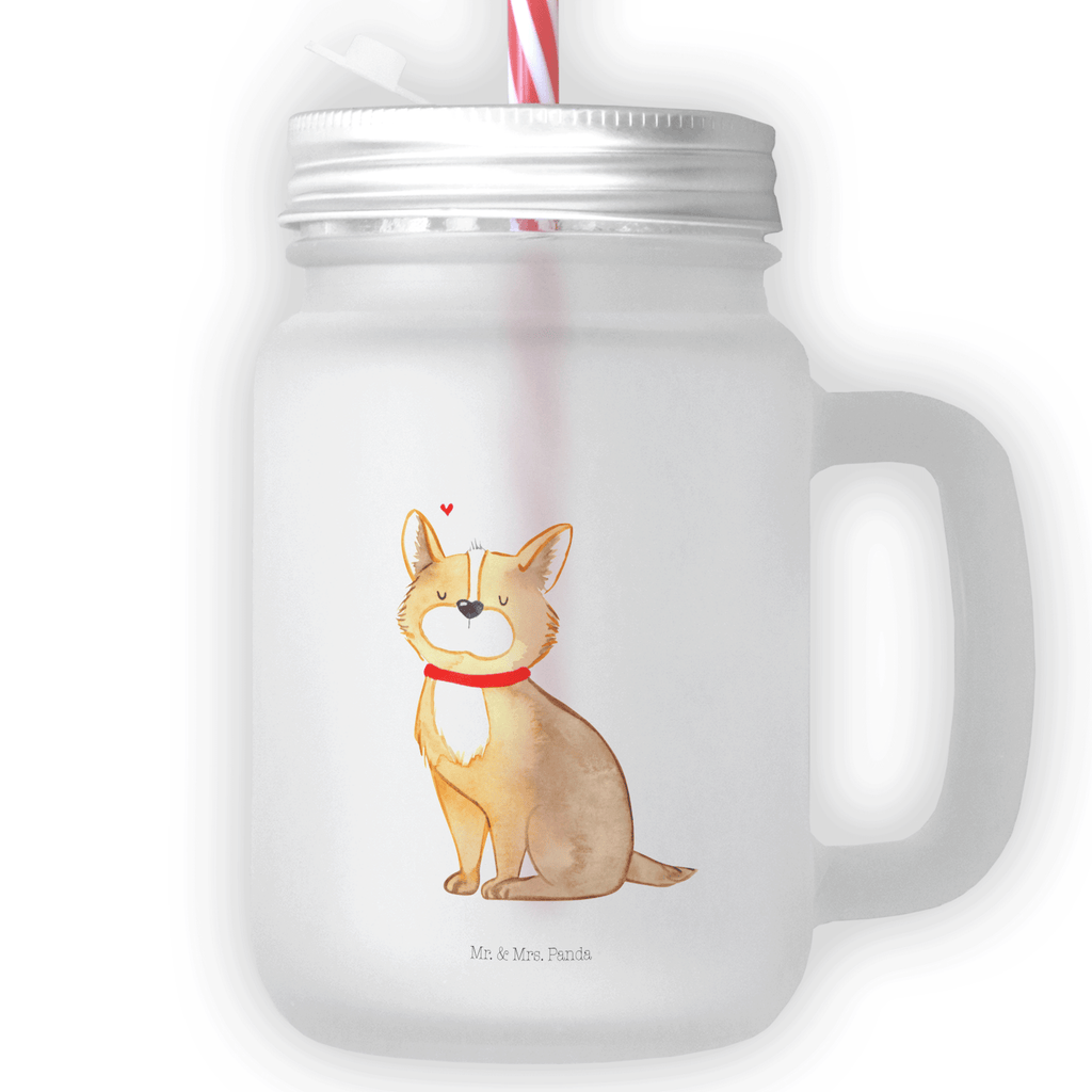 Trinkglas Mason Jar Hundeglück Mason Jar, Glas, Trinkglas, Henkelglas, Sommerglas, Einmachglas, Cocktailglas, Cocktail-Glas, Mason Jar Trinkglas, Satiniertes Glas, Retro-Glas, Strohhalm Glas, Schraubdeckel Glas, Sommerparty Einrichtung, Hund, Hundemotiv, Haustier, Hunderasse, Tierliebhaber, Hundebesitzer, Sprüche, Corgie, Hundeliebe, Spruch, Hundemama, Liebe