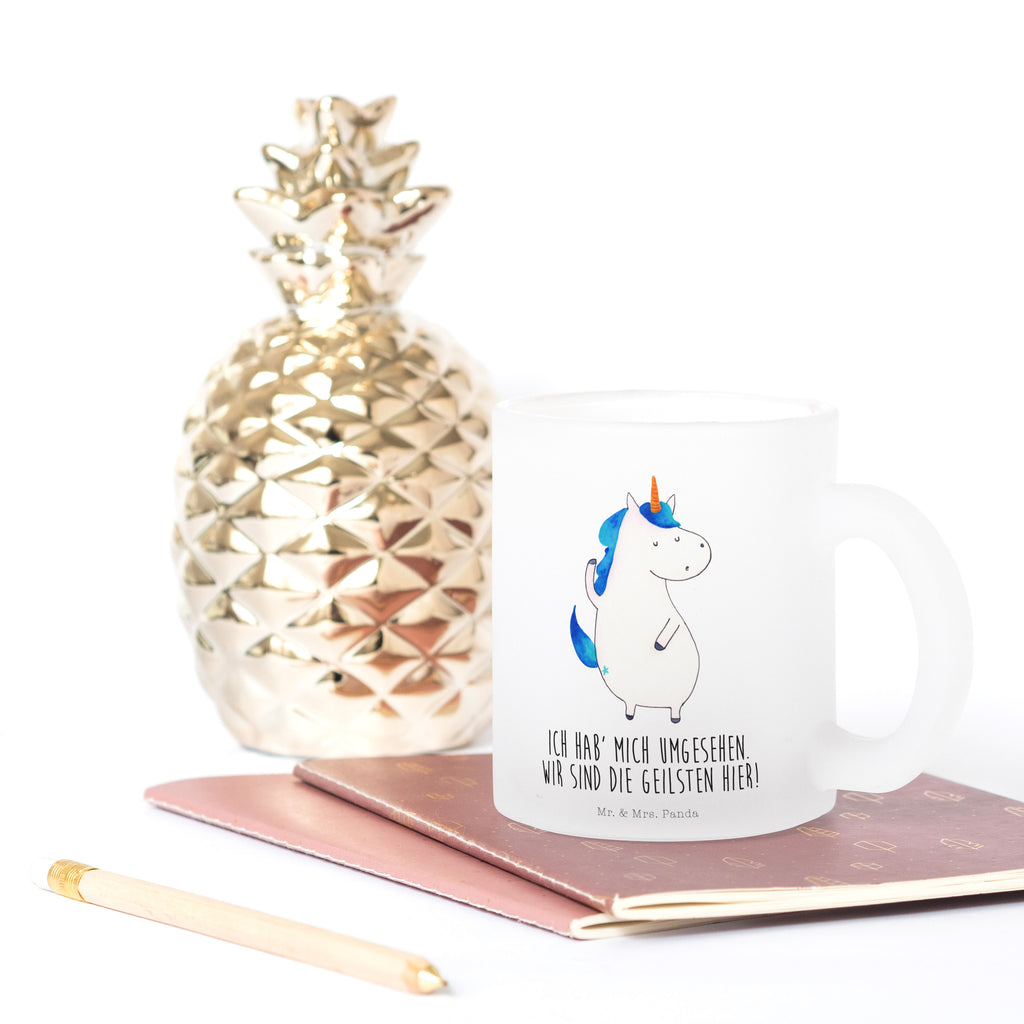 Teetasse Einhorn Mann Teetasse, Teeglas, Teebecher, Tasse mit Henkel, Tasse, Glas Teetasse, Teetasse aus Glas, Einhorn, Einhörner, Einhorn Deko, Pegasus, Unicorn, cool, Mann, Freundin, Familie, bester Freund, BFF, Party, hübsch, beste