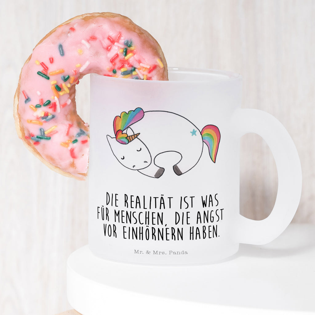 Teetasse Einhorn Nacht Teetasse, Teeglas, Teebecher, Tasse mit Henkel, Tasse, Glas Teetasse, Teetasse aus Glas, Einhorn, Einhörner, Einhorn Deko, Pegasus, Unicorn, Träume, Traum, unicorn, Realität, Menschen, Geschenk, Ruhe, Freundin