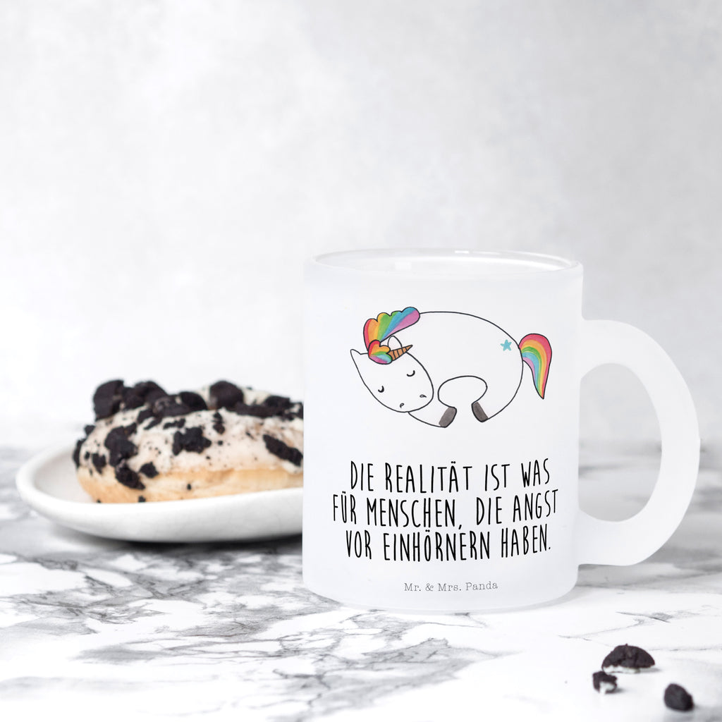 Teetasse Einhorn Nacht Teetasse, Teeglas, Teebecher, Tasse mit Henkel, Tasse, Glas Teetasse, Teetasse aus Glas, Einhorn, Einhörner, Einhorn Deko, Pegasus, Unicorn, Träume, Traum, unicorn, Realität, Menschen, Geschenk, Ruhe, Freundin