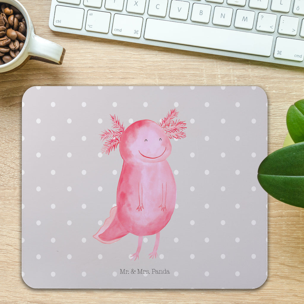 Mauspad Axolotl glücklich Mousepad, Computer zubehör, Büroausstattung, PC Zubehör, Arbeitszimmer, Mauspad, Einzigartiges Mauspad, Designer Mauspad, Axolotl, Molch, Axolot, Schwanzlurch, Lurch, Lurche, Motivation, gute Laune