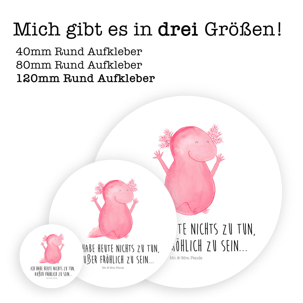 120mm Rund Aufkleber Axolotl Hurra