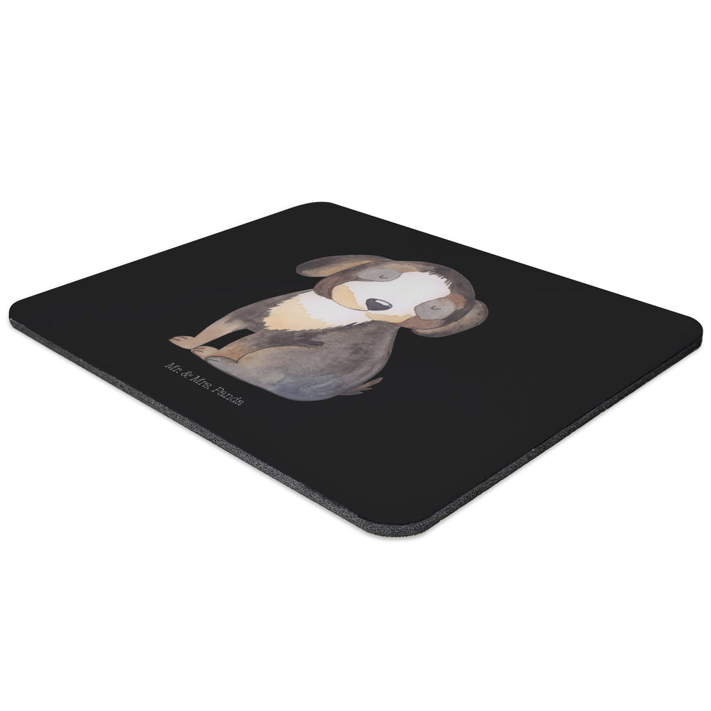 Mauspad Hund entspannt Mousepad, Computer zubehör, Büroausstattung, PC Zubehör, Arbeitszimmer, Mauspad, Einzigartiges Mauspad, Designer Mauspad, Hund, Hundemotiv, Haustier, Hunderasse, Tierliebhaber, Hundebesitzer, Sprüche, schwarzer Hund, Hundeliebe, Liebe, Hundeglück