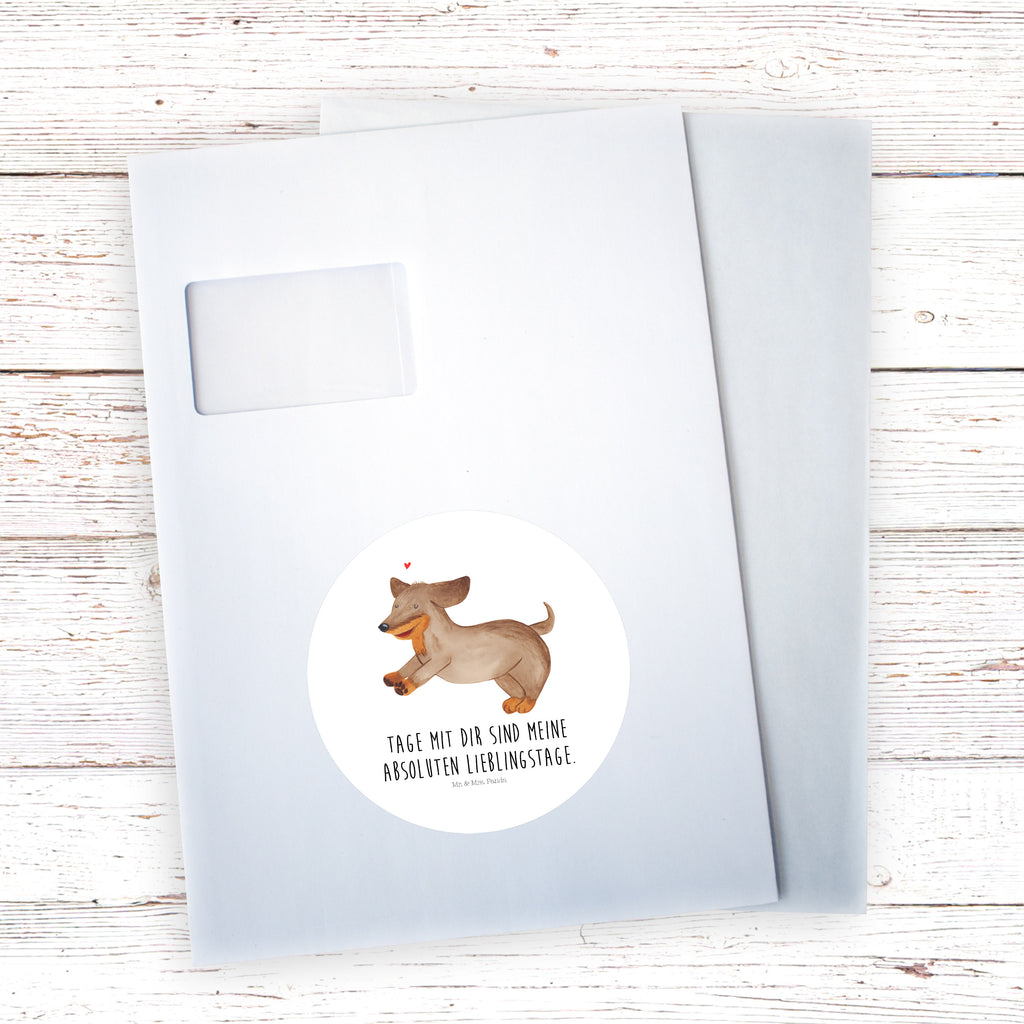 120mm Rund Aufkleber Hund Dackel fröhlich Sticker, Aufkleber, Etikett, Kinder, rund, Hund, Hundemotiv, Haustier, Hunderasse, Tierliebhaber, Hundebesitzer, Sprüche, Hunde, Dackel, Dachshund, happy dog