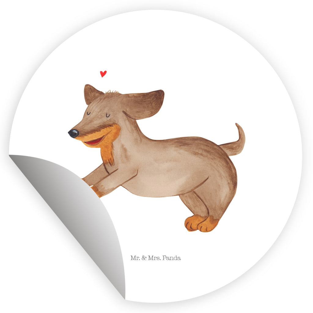 120mm Rund Aufkleber Hund Dackel fröhlich Sticker, Aufkleber, Etikett, Kinder, rund, Hund, Hundemotiv, Haustier, Hunderasse, Tierliebhaber, Hundebesitzer, Sprüche, Hunde, Dackel, Dachshund, happy dog