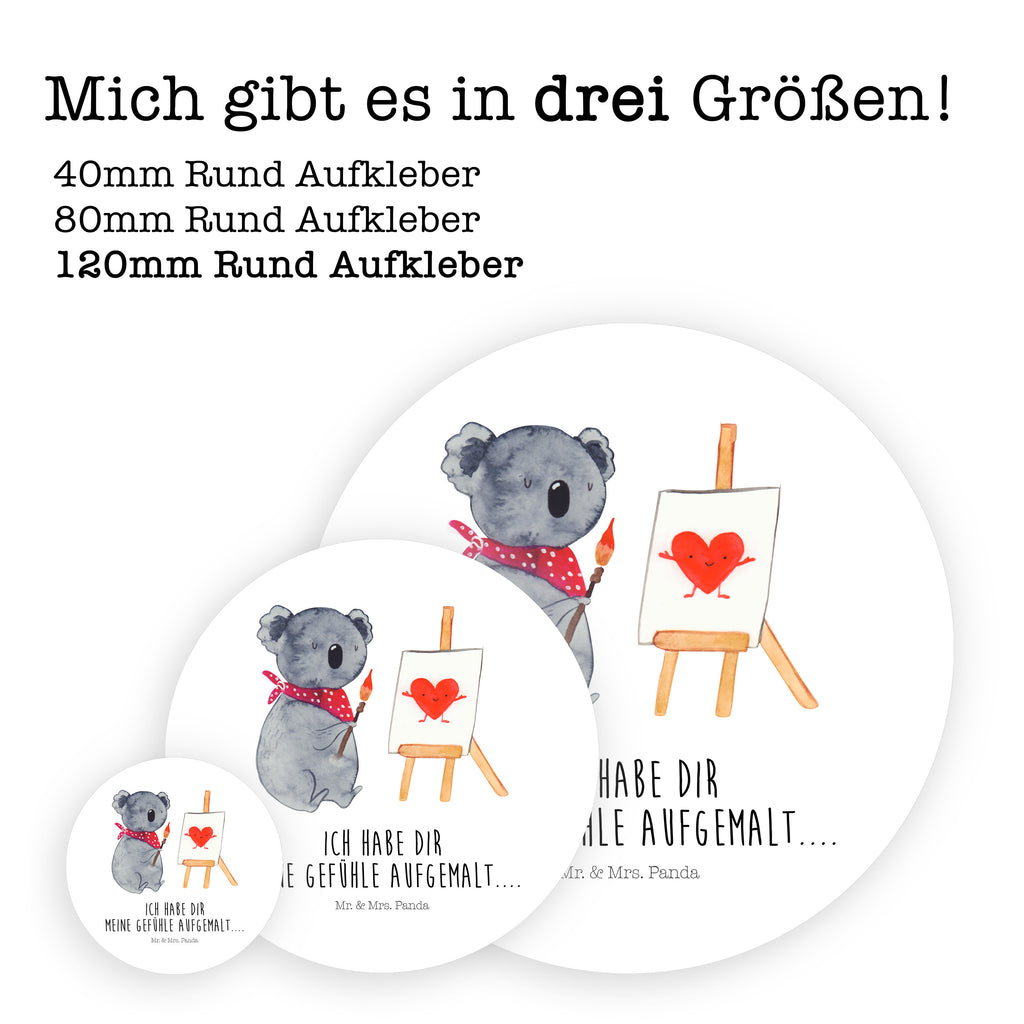 40mm Rund Aufkleber Koala Künstler Sticker, Aufkleber, Etikett, Koala, Koalabär, Liebe, Liebensbeweis, Liebesgeschenk, Gefühle, Künstler, zeichnen