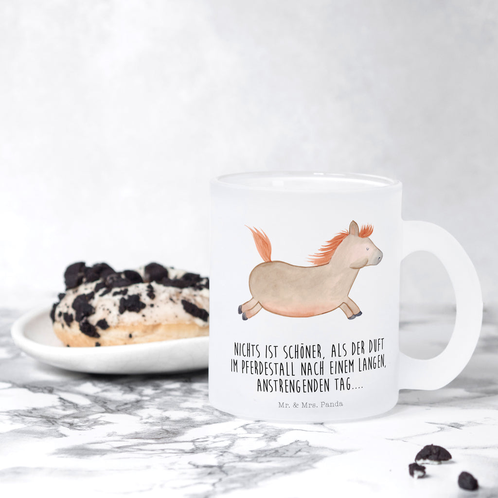 Teetasse Pferd springt Teetasse, Teeglas, Teebecher, Tasse mit Henkel, Tasse, Glas Teetasse, Teetasse aus Glas, Bauernhof, Hoftiere, Landwirt, Landwirtin, Pferd, Pony, Pferde, Stall, Pferdestall, ausreiten, reiten, Pferdebesitzer