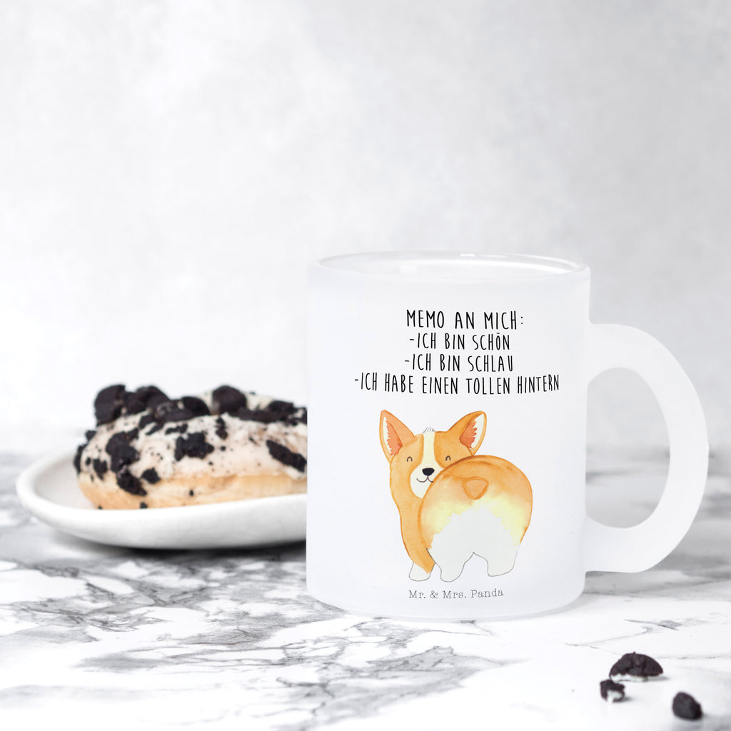 Teetasse Corgie Po Teetasse, Teeglas, Teebecher, Tasse mit Henkel, Tasse, Glas Teetasse, Teetasse aus Glas, Hund, Hundemotiv, Haustier, Hunderasse, Tierliebhaber, Hundebesitzer, Sprüche, Corgie, Hundeliebe, Motivation, Selbstliebe, Spruch