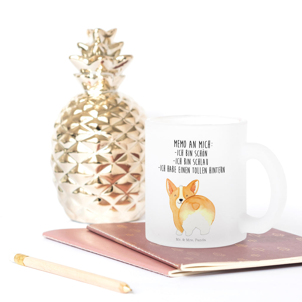 Teetasse Corgie Po Teetasse, Teeglas, Teebecher, Tasse mit Henkel, Tasse, Glas Teetasse, Teetasse aus Glas, Hund, Hundemotiv, Haustier, Hunderasse, Tierliebhaber, Hundebesitzer, Sprüche, Corgie, Hundeliebe, Motivation, Selbstliebe, Spruch