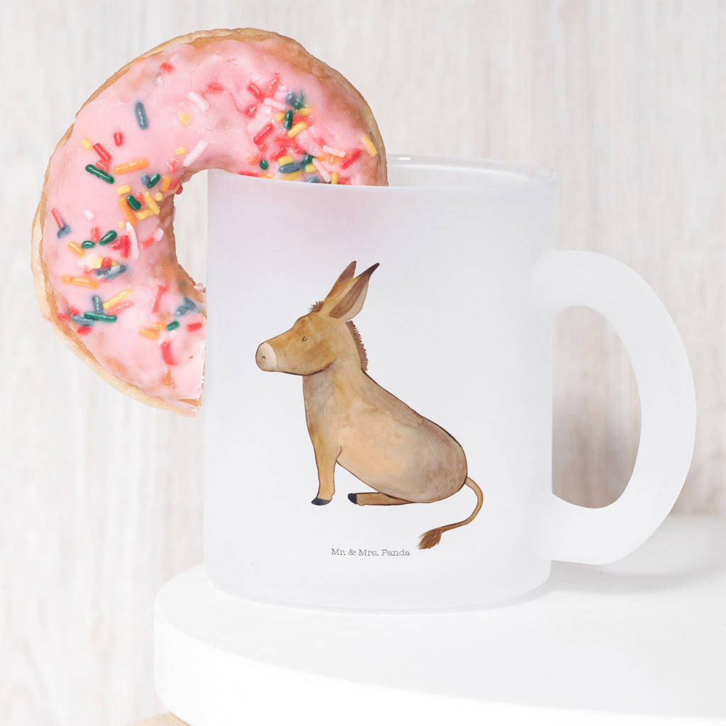 Teetasse Esel Teetasse, Teeglas, Teebecher, Tasse mit Henkel, Tasse, Glas Teetasse, Teetasse aus Glas, Tiermotive, Gute Laune, lustige Sprüche, Tiere, Esel, Weisheit, Lebensmut, Lebensglück, Ziel, Lebensziel, Mut, erfolg, tapferkeit, positive gedanken, zuversicht