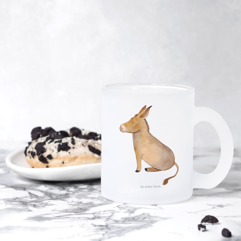 Teetasse Esel Teetasse, Teeglas, Teebecher, Tasse mit Henkel, Tasse, Glas Teetasse, Teetasse aus Glas, Tiermotive, Gute Laune, lustige Sprüche, Tiere, Esel, Weisheit, Lebensmut, Lebensglück, Ziel, Lebensziel, Mut, erfolg, tapferkeit, positive gedanken, zuversicht