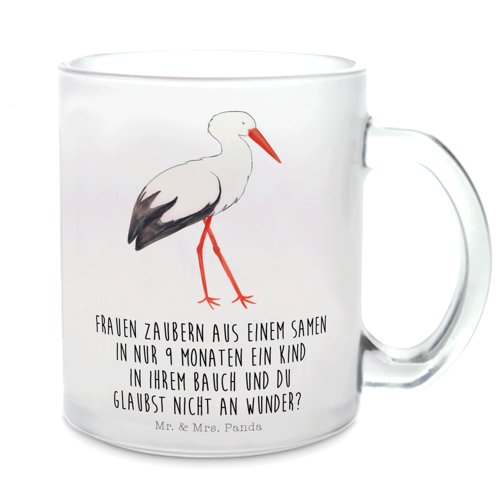 Teetasse Storch Teetasse, Teeglas, Teebecher, Tasse mit Henkel, Tasse, Glas Teetasse, Teetasse aus Glas, Tiermotive, Gute Laune, lustige Sprüche, Tiere, Storch, Störche, Schwangerschaft, Geburt, Mutter, Mütter, Mutter werden, Schwanger, Babybauch, Baby