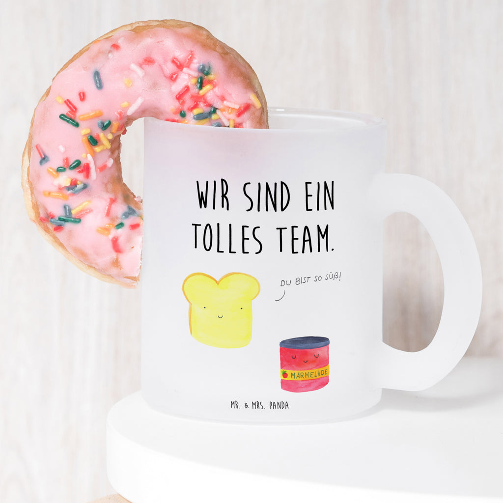 Teetasse Toast & Marmelade Teetasse, Teeglas, Teebecher, Tasse mit Henkel, Tasse, Glas Teetasse, Teetasse aus Glas, Tiermotive, Gute Laune, lustige Sprüche, Tiere, Toast, Marmelade, Dreamteam, süße Postkarte, süß, Küche Deko, Küche Spruch, Frühstück Einladung, Brot, Toastbrot