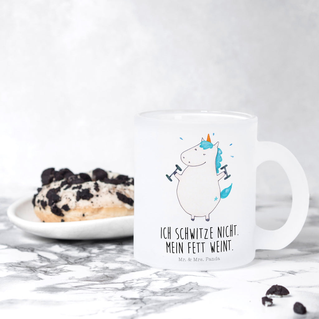 Teetasse Einhorn Fitness Teetasse, Teeglas, Teebecher, Tasse mit Henkel, Tasse, Glas Teetasse, Teetasse aus Glas, Einhorn, Einhörner, Einhorn Deko, Pegasus, Unicorn, Gym, Fitness, Fitnessstudio, Diät, Abnehmen, Sport, Pumpen, Geräte, Sixpack