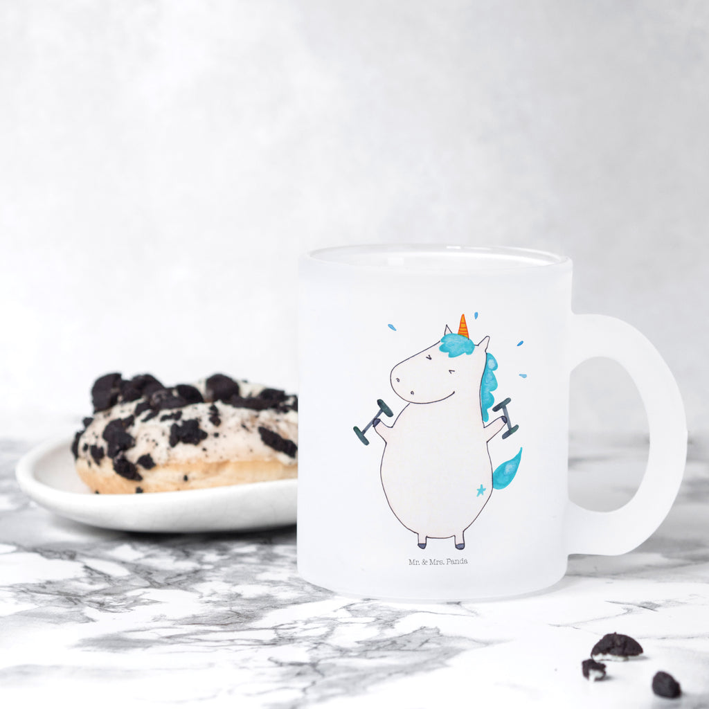 Teetasse Einhorn Fitness Teetasse, Teeglas, Teebecher, Tasse mit Henkel, Tasse, Glas Teetasse, Teetasse aus Glas, Einhorn, Einhörner, Einhorn Deko, Pegasus, Unicorn, Gym, Fitness, Fitnessstudio, Diät, Abnehmen, Sport, Pumpen, Geräte, Sixpack