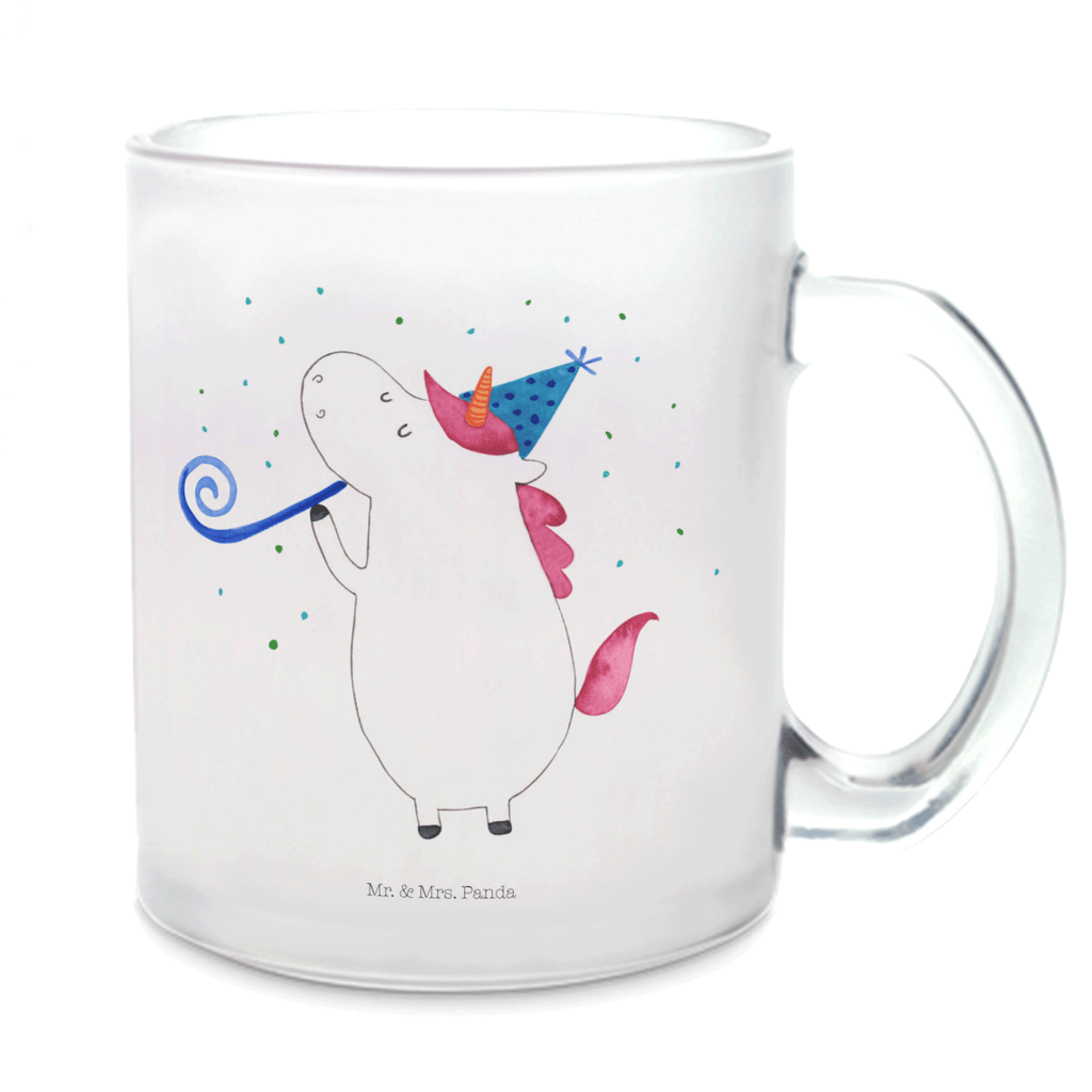 Teetasse Einhorn Party Teetasse, Teeglas, Teebecher, Tasse mit Henkel, Tasse, Glas Teetasse, Teetasse aus Glas, Einhorn, Einhörner, Einhorn Deko, Pegasus, Unicorn, Glitzer, Konfetti, Party, Geburtstag, Feier, Fest, Alkohol, Disco, Club