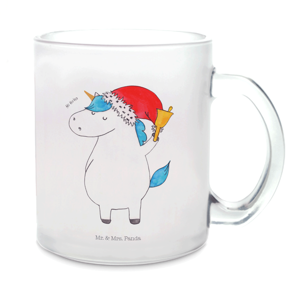 Teetasse Einhorn Weihnachtsmann Teetasse, Teeglas, Teebecher, Tasse mit Henkel, Tasse, Glas Teetasse, Teetasse aus Glas, Einhorn, Einhörner, Einhorn Deko, Pegasus, Unicorn, Gin, Schokolade, Schoki, Weihnachten, Weihnachtsmann, Nikolaus, Wunschzettel, Wunschliste, Feenstaub
