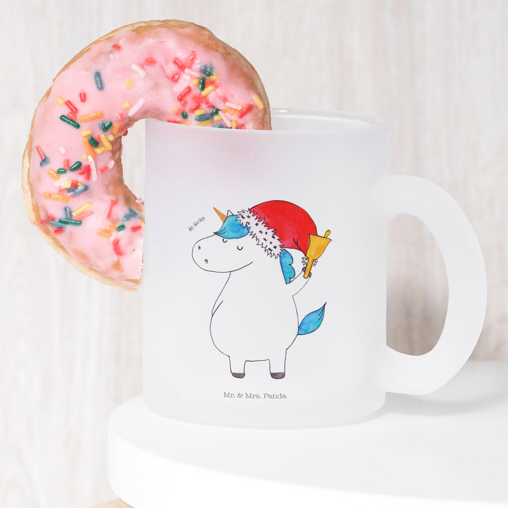 Teetasse Einhorn Weihnachtsmann Teetasse, Teeglas, Teebecher, Tasse mit Henkel, Tasse, Glas Teetasse, Teetasse aus Glas, Einhorn, Einhörner, Einhorn Deko, Pegasus, Unicorn, Gin, Schokolade, Schoki, Weihnachten, Weihnachtsmann, Nikolaus, Wunschzettel, Wunschliste, Feenstaub