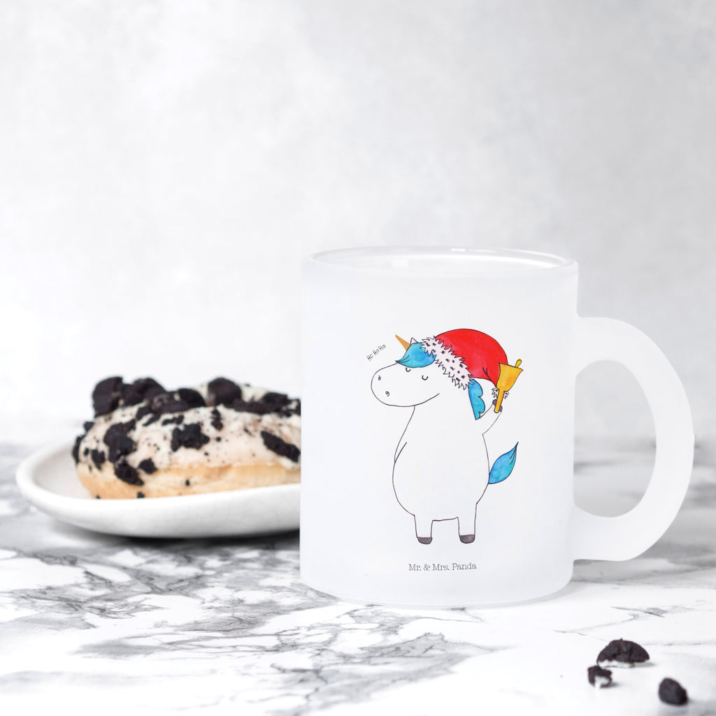 Teetasse Einhorn Weihnachtsmann Teetasse, Teeglas, Teebecher, Tasse mit Henkel, Tasse, Glas Teetasse, Teetasse aus Glas, Einhorn, Einhörner, Einhorn Deko, Pegasus, Unicorn, Gin, Schokolade, Schoki, Weihnachten, Weihnachtsmann, Nikolaus, Wunschzettel, Wunschliste, Feenstaub