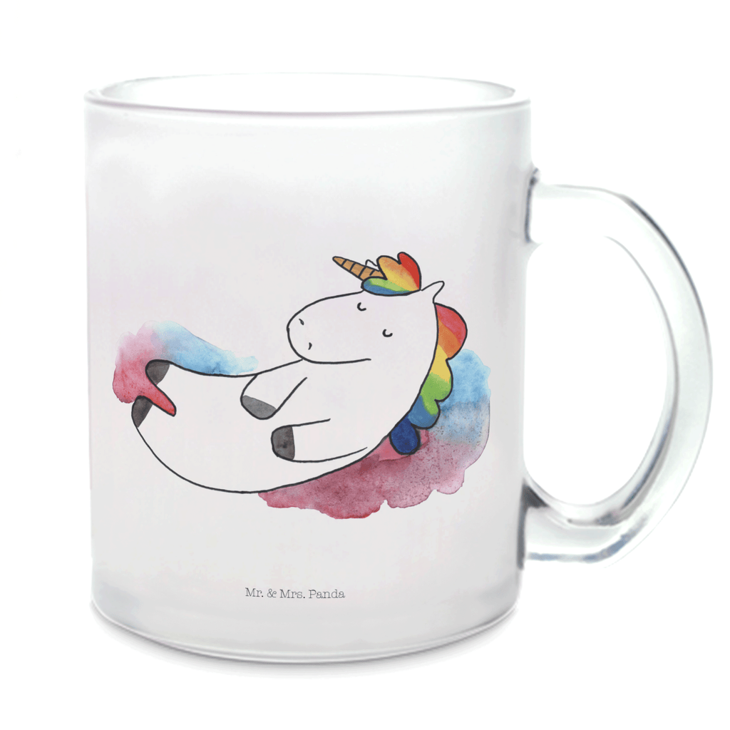 Teetasse Einhorn Wolke 7 Teetasse, Teeglas, Teebecher, Tasse mit Henkel, Tasse, Glas Teetasse, Teetasse aus Glas, Einhorn, Einhörner, Einhorn Deko, Pegasus, Unicorn, verliebt, Menschen, witzig, lustig, Geschenk, Glaube, Realität, Lächeln