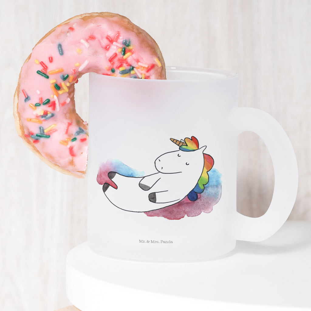 Teetasse Einhorn Wolke 7 Teetasse, Teeglas, Teebecher, Tasse mit Henkel, Tasse, Glas Teetasse, Teetasse aus Glas, Einhorn, Einhörner, Einhorn Deko, Pegasus, Unicorn, verliebt, Menschen, witzig, lustig, Geschenk, Glaube, Realität, Lächeln