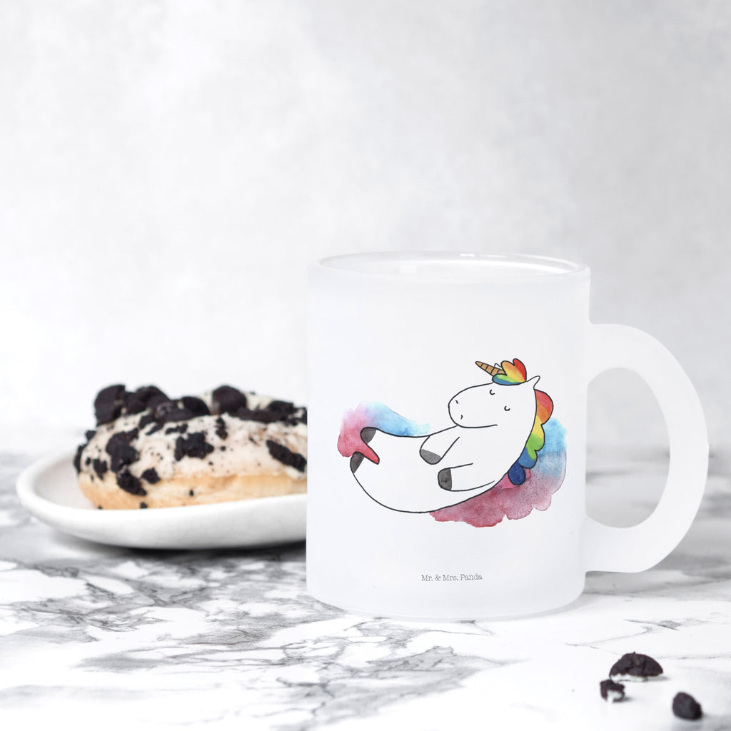 Teetasse Einhorn Wolke 7 Teetasse, Teeglas, Teebecher, Tasse mit Henkel, Tasse, Glas Teetasse, Teetasse aus Glas, Einhorn, Einhörner, Einhorn Deko, Pegasus, Unicorn, verliebt, Menschen, witzig, lustig, Geschenk, Glaube, Realität, Lächeln