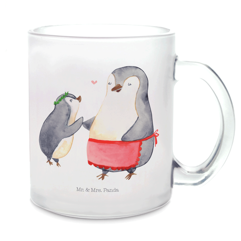 Teetasse Pinguin mit Kind Teetasse, Teeglas, Teebecher, Tasse mit Henkel, Tasse, Glas Teetasse, Teetasse aus Glas, Familie, Vatertag, Muttertag, Bruder, Schwester, Mama, Papa, Oma, Opa, Geschenk, Mami, Mutti, Mutter, Geburststag