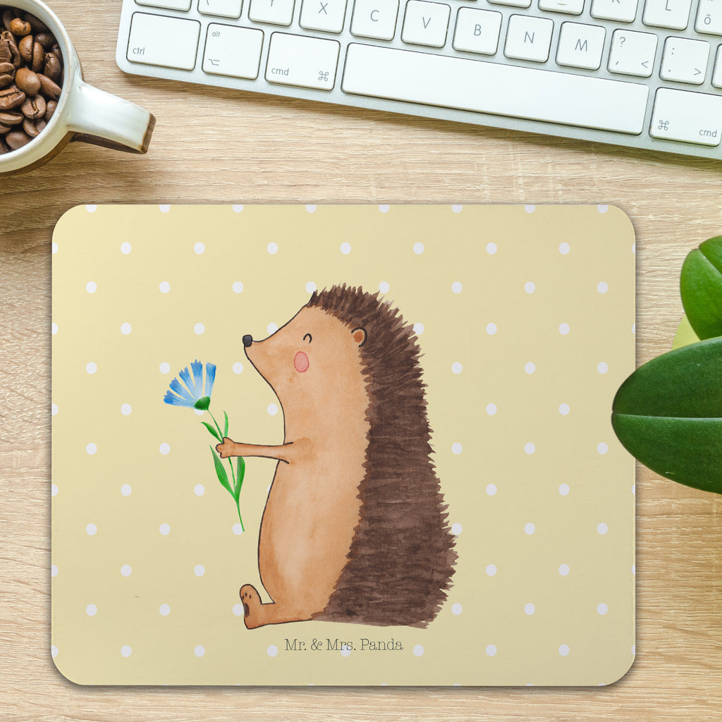 Mauspad Igel mit Blume Mousepad, Computer zubehör, Büroausstattung, PC Zubehör, Arbeitszimmer, Mauspad, Einzigartiges Mauspad, Designer Mauspad, Tiermotive, Gute Laune, lustige Sprüche, Tiere, Igel, Gute Besserung, Genesungswünsche, Krankheit, Krankenhaus, krank, Besuch
