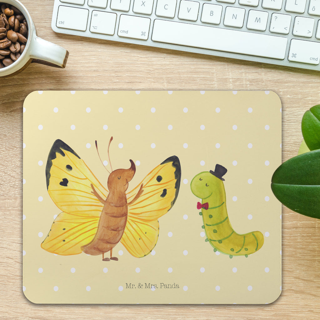 Mauspad Raupe & Schmetterling Mousepad, Computer zubehör, Büroausstattung, PC Zubehör, Arbeitszimmer, Mauspad, Einzigartiges Mauspad, Designer Mauspad, Tiermotive, Gute Laune, lustige Sprüche, Tiere, Raupe, Schmetterling, Zitronenfalter, Entwicklung, Erwachsen werden, Kokon, Hut, Hütchen, Schönheit, Aufwachsen