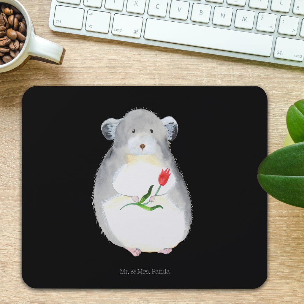 Mauspad Chinchilla mit Blume Mousepad, Computer zubehör, Büroausstattung, PC Zubehör, Arbeitszimmer, Mauspad, Einzigartiges Mauspad, Designer Mauspad, Tiermotive, Gute Laune, lustige Sprüche, Tiere, Chinchilla, Chinchillas, Liebeskummer, Kummer, Depressionen, traurig sein, Chaos, Glücklichsein, Büro, Büroalltag