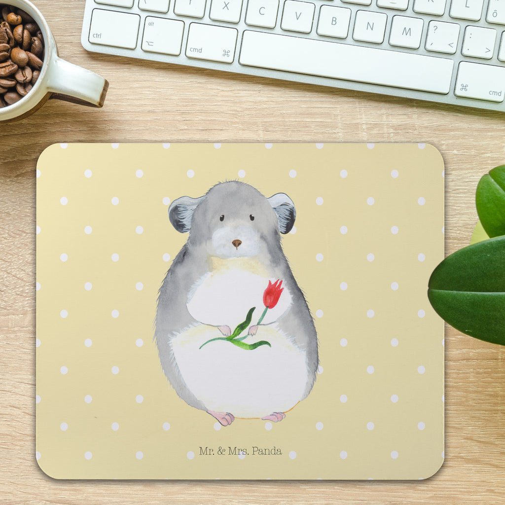 Mauspad Chinchilla mit Blume Mousepad, Computer zubehör, Büroausstattung, PC Zubehör, Arbeitszimmer, Mauspad, Einzigartiges Mauspad, Designer Mauspad, Tiermotive, Gute Laune, lustige Sprüche, Tiere, Chinchilla, Chinchillas, Liebeskummer, Kummer, Depressionen, traurig sein, Chaos, Glücklichsein, Büro, Büroalltag