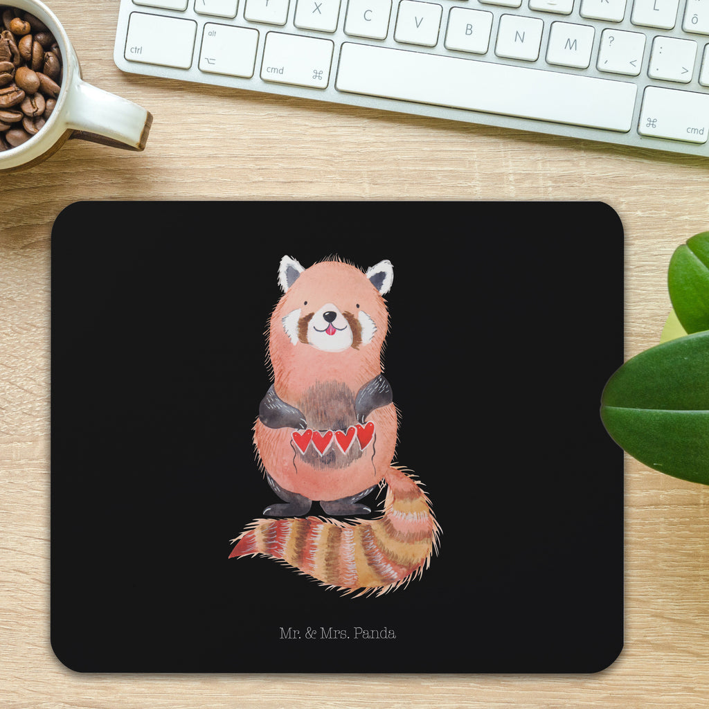 Mauspad Roter Panda Mousepad, Computer zubehör, Büroausstattung, PC Zubehör, Arbeitszimmer, Mauspad, Einzigartiges Mauspad, Designer Mauspad, Tiermotive, Gute Laune, lustige Sprüche, Tiere, Panda, Liebe, Rot, Herz, Liebling, Lieblingsmensch