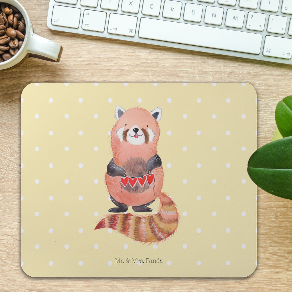 Mauspad Roter Panda Mousepad, Computer zubehör, Büroausstattung, PC Zubehör, Arbeitszimmer, Mauspad, Einzigartiges Mauspad, Designer Mauspad, Tiermotive, Gute Laune, lustige Sprüche, Tiere, Panda, Liebe, Rot, Herz, Liebling, Lieblingsmensch