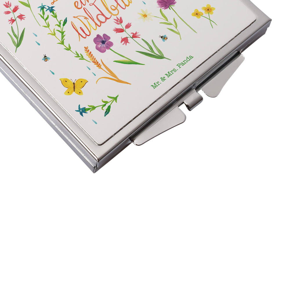Handtaschenspiegel quadratisch Du bist eine Wildblume Spiegel, Handtasche, Quadrat, silber, schminken, Schminkspiegel, Blumen Deko, Frühlings Deko, Sommer Deko, Dekoration, positive Botschaft, Naturliebhaber, Outdoor, Natur, Abenteuer, Wildblume, wild, Geschenk Frauen, Geschenk Freundin, Kompliment, Blumen Motiv, Jahrestag, Natur Motiv, Hochzeitstag