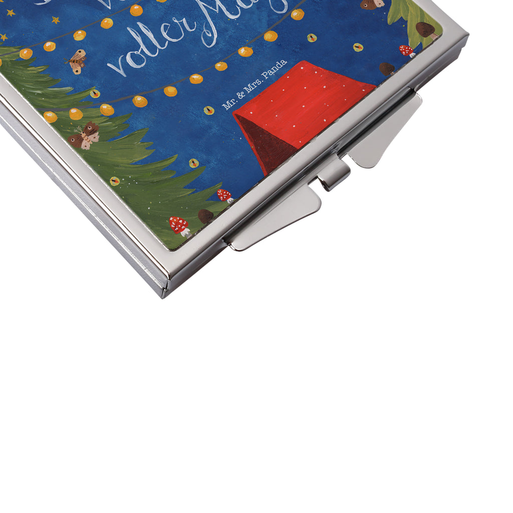 Handtaschenspiegel quadratisch Die Welt ist voller Magie Spiegel, Handtasche, Quadrat, silber, schminken, Schminkspiegel, Blumen Deko, Frühlings Deko, Sommer Deko, Dekoration, positive Botschaft, Naturliebhaber, Outdoor, Natur, Abenteuer