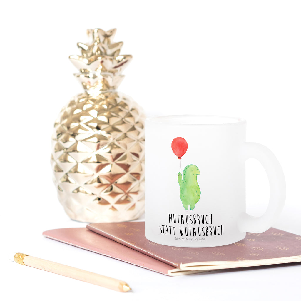 Teetasse Schildkröte Luftballon Teetasse, Teeglas, Teebecher, Tasse mit Henkel, Tasse, Glas Teetasse, Teetasse aus Glas, Schildkröte, Schildkröten, Mutausbruch, Motivation, Motivationsspruch