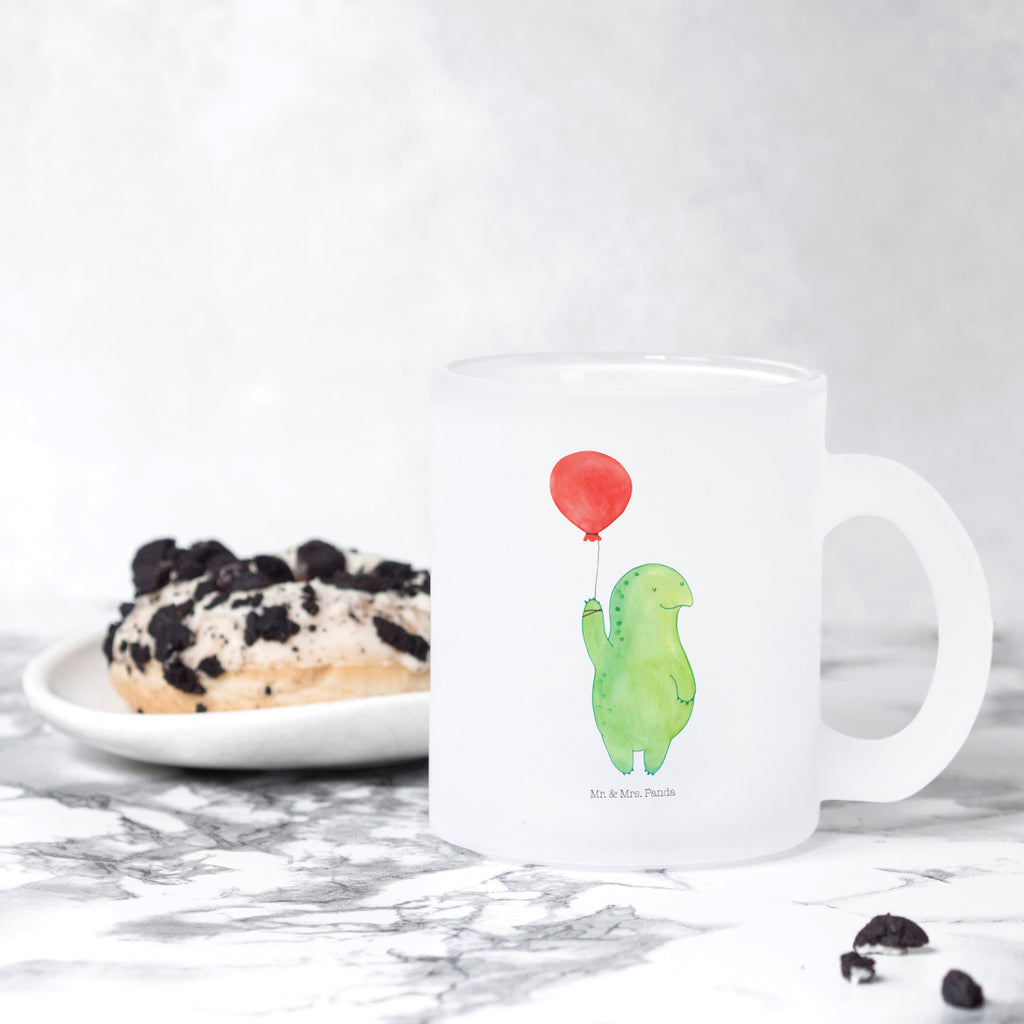 Teetasse Schildkröte Luftballon Teetasse, Teeglas, Teebecher, Tasse mit Henkel, Tasse, Glas Teetasse, Teetasse aus Glas, Schildkröte, Schildkröten, Mutausbruch, Motivation, Motivationsspruch