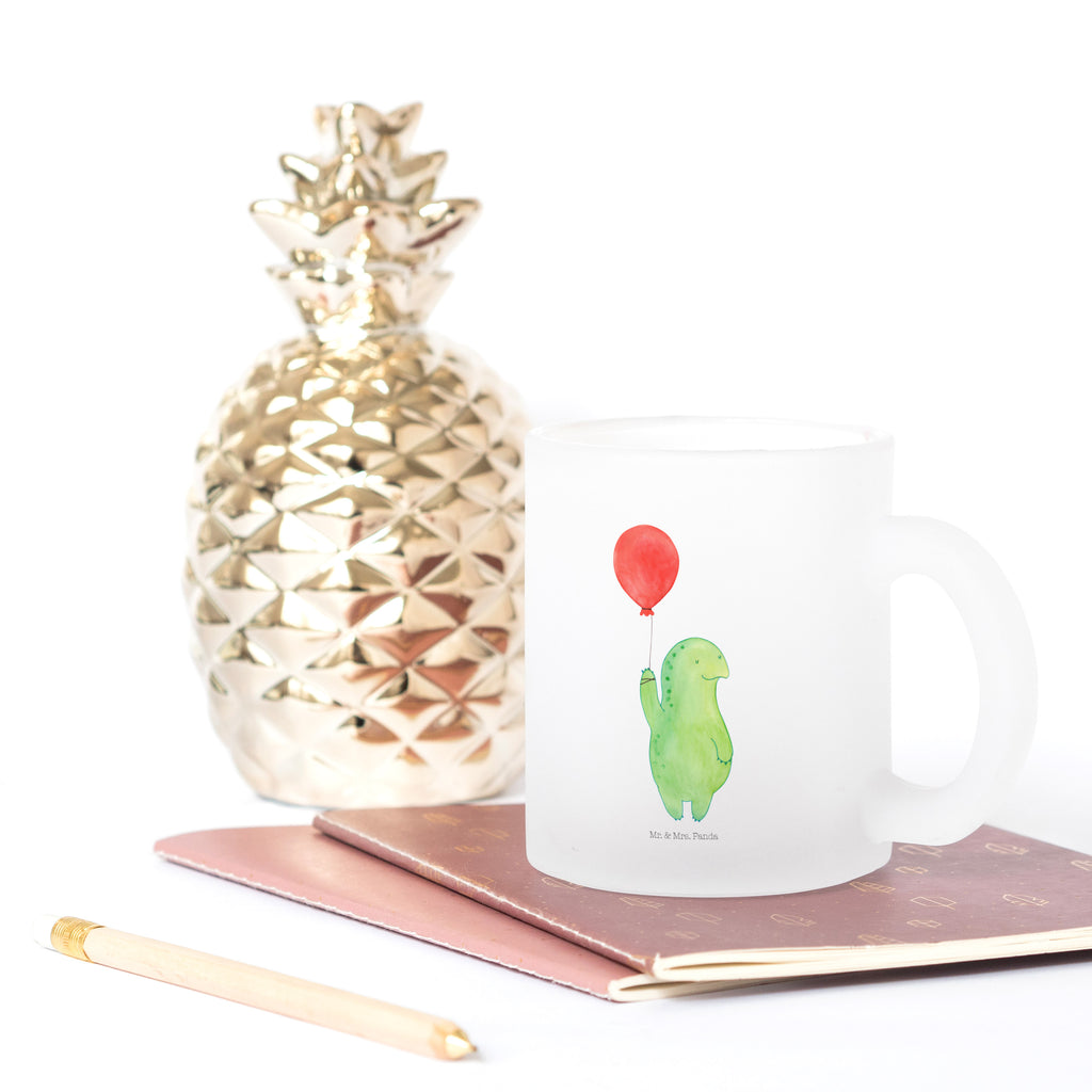Teetasse Schildkröte Luftballon Teetasse, Teeglas, Teebecher, Tasse mit Henkel, Tasse, Glas Teetasse, Teetasse aus Glas, Schildkröte, Schildkröten, Mutausbruch, Motivation, Motivationsspruch