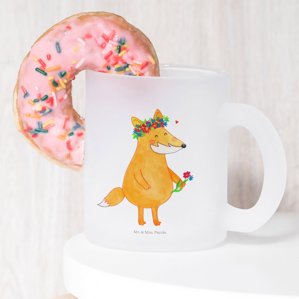 Teetasse Fuchs Blumenliebe Teetasse, Teeglas, Teebecher, Tasse mit Henkel, Tasse, Glas Teetasse, Teetasse aus Glas, Fuchs, Füchse, Fox, Liebe, Freundin, Fuchsmädchen, Blumenmädchen, Freundinnen, Liebesbeweis, Blume, Blumen, Motivation, Freude, ich, mich, Selbstliebe