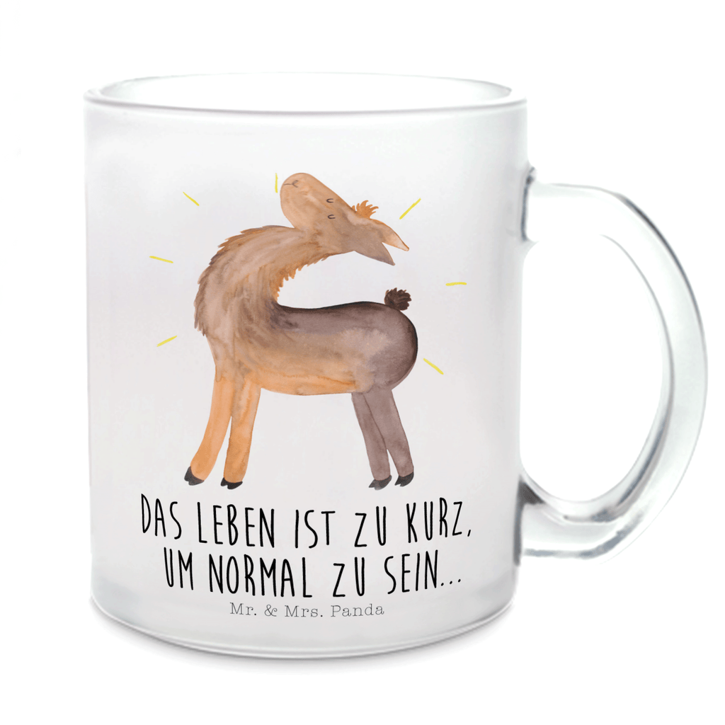Teetasse Lama stolz Teetasse, Teeglas, Teebecher, Tasse mit Henkel, Tasse, Glas Teetasse, Teetasse aus Glas, Lama, Alpaka, Lamas, Außenseiter, Anders, Neustart, stolz, Hippie, Freundin, Freundinnen, beste Freundin, Kumpel, Familie, Family