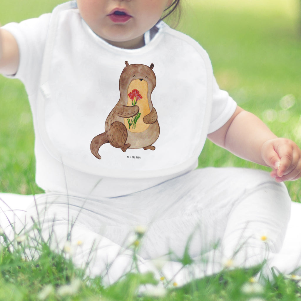 Organic Babylätzchen Otter Blumenstrauß Baby, Lätzchen, Spucktuch, Sabberlätzchen, Klettlätzchen, Babygeschenk, Baby Lätzchen, Geschenk für Geburt, Geschenk zur Geburt, Baby Spucktuch, Babyausstattung, Geschenkidee für Babyparty, Otter, Fischotter, Seeotter, Otter Seeotter See Otter