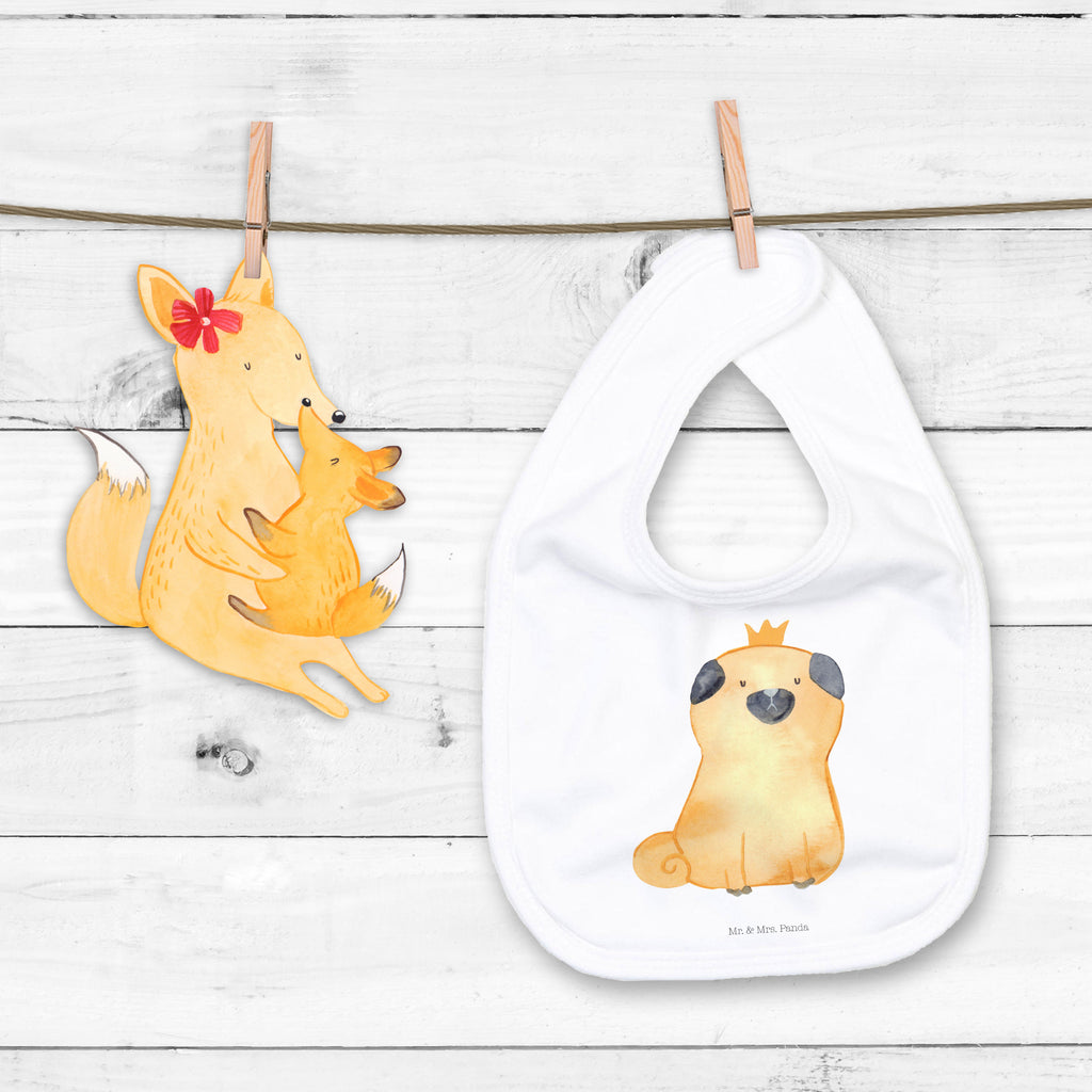 Organic Babylätzchen Mops Krone Baby, Lätzchen, Spucktuch, Sabberlätzchen, Klettlätzchen, Babygeschenk, Baby Lätzchen, Geschenk für Geburt, Geschenk zur Geburt, Baby Spucktuch, Babyausstattung, Geschenkidee für Babyparty, Hund, Hundemotiv, Haustier, Hunderasse, Tierliebhaber, Hundebesitzer, Sprüche, Mops, allergisch, kinderlos, Hausregel, Hundebesitzer. Spruch, lustig