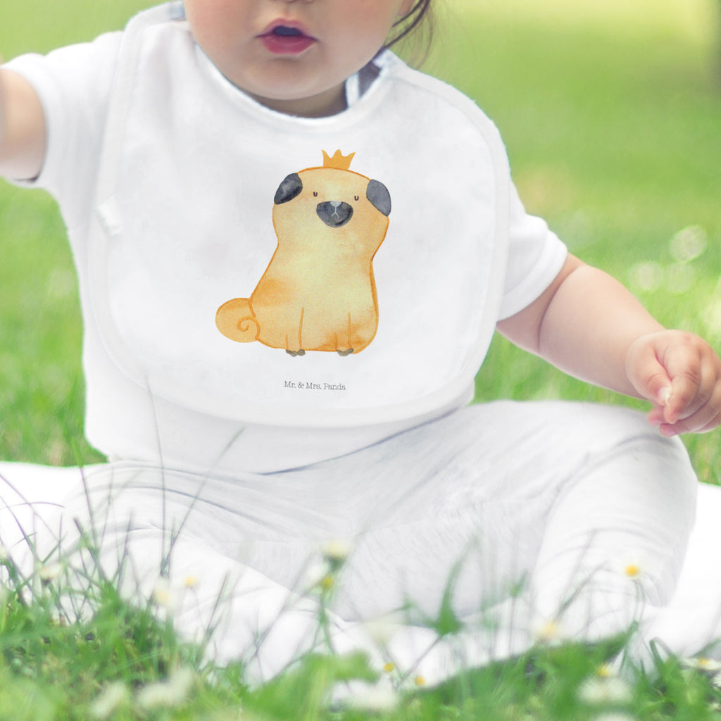 Organic Babylätzchen Mops Krone Baby, Lätzchen, Spucktuch, Sabberlätzchen, Klettlätzchen, Babygeschenk, Baby Lätzchen, Geschenk für Geburt, Geschenk zur Geburt, Baby Spucktuch, Babyausstattung, Geschenkidee für Babyparty, Hund, Hundemotiv, Haustier, Hunderasse, Tierliebhaber, Hundebesitzer, Sprüche, Mops, allergisch, kinderlos, Hausregel, Hundebesitzer. Spruch, lustig