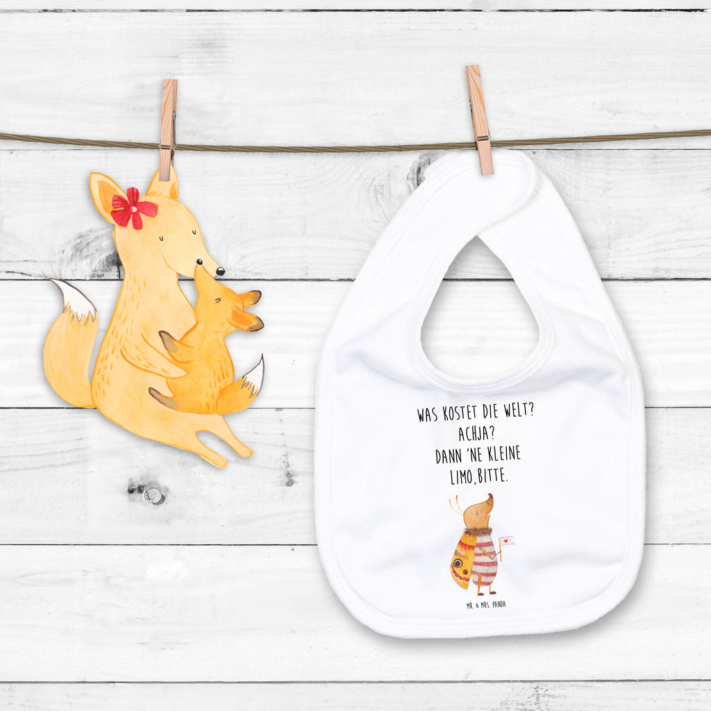 Organic Babylätzchen Nachtfalter mit Fähnchen Baby, Lätzchen, Spucktuch, Sabberlätzchen, Klettlätzchen, Babygeschenk, Baby Lätzchen, Geschenk für Geburt, Geschenk zur Geburt, Baby Spucktuch, Babyausstattung, Geschenkidee für Babyparty, Tiermotive, Gute Laune, lustige Sprüche, Tiere, Nachtfalter, Käfer, Spruch lustig, Spruch witzig, süß, niedlich, Küche Deko, Was kostet die Welt