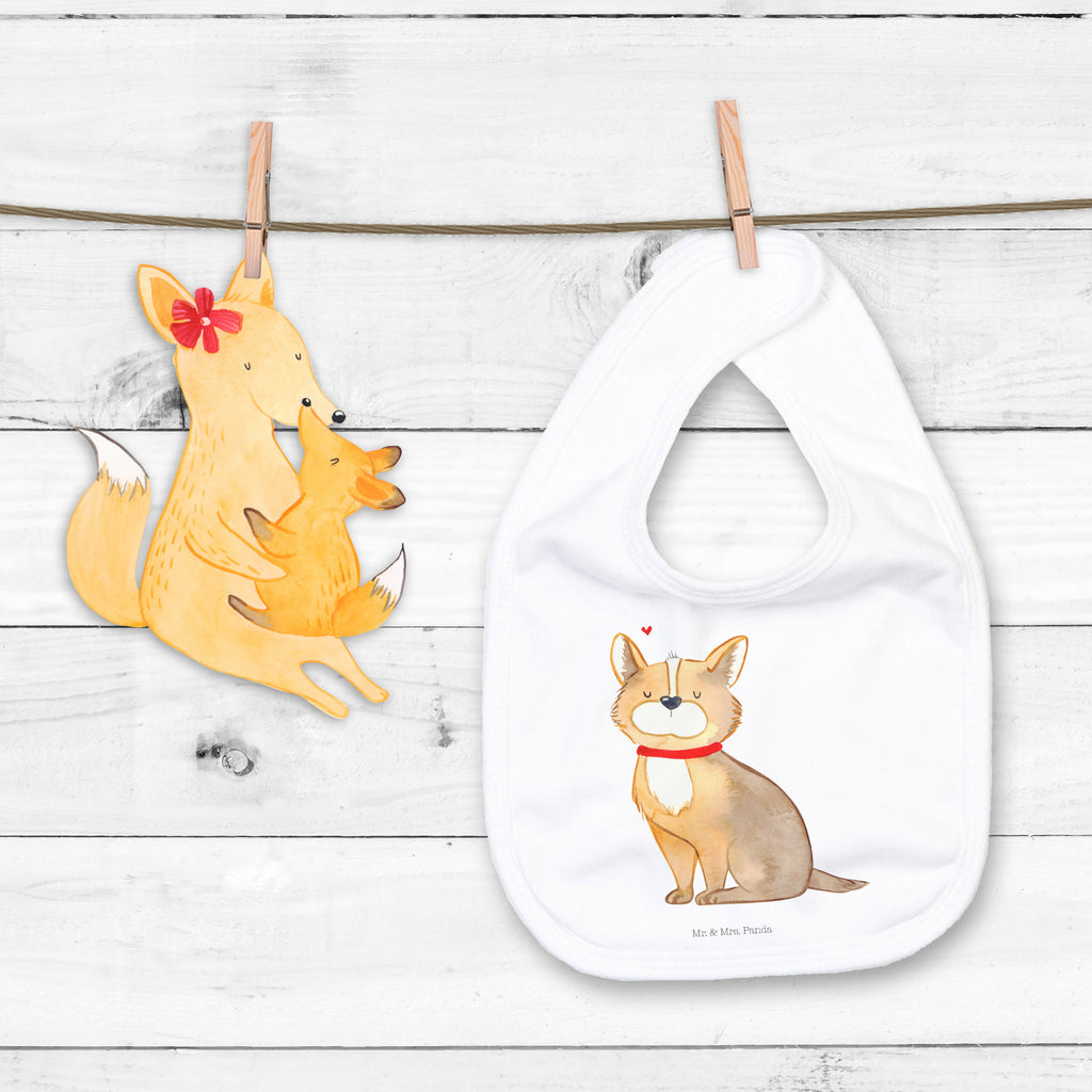 Organic Babylätzchen Hundeglück Baby, Lätzchen, Spucktuch, Sabberlätzchen, Klettlätzchen, Babygeschenk, Baby Lätzchen, Geschenk für Geburt, Geschenk zur Geburt, Baby Spucktuch, Babyausstattung, Geschenkidee für Babyparty, Hund, Hundemotiv, Haustier, Hunderasse, Tierliebhaber, Hundebesitzer, Sprüche, Corgie, Hundeliebe, Spruch, Hundemama, Liebe